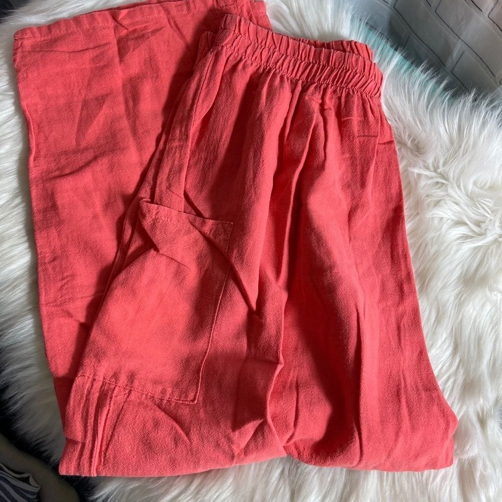 B'Gauze Coral Cropped Fauze Pull-On‎ Pants Sz 2/S